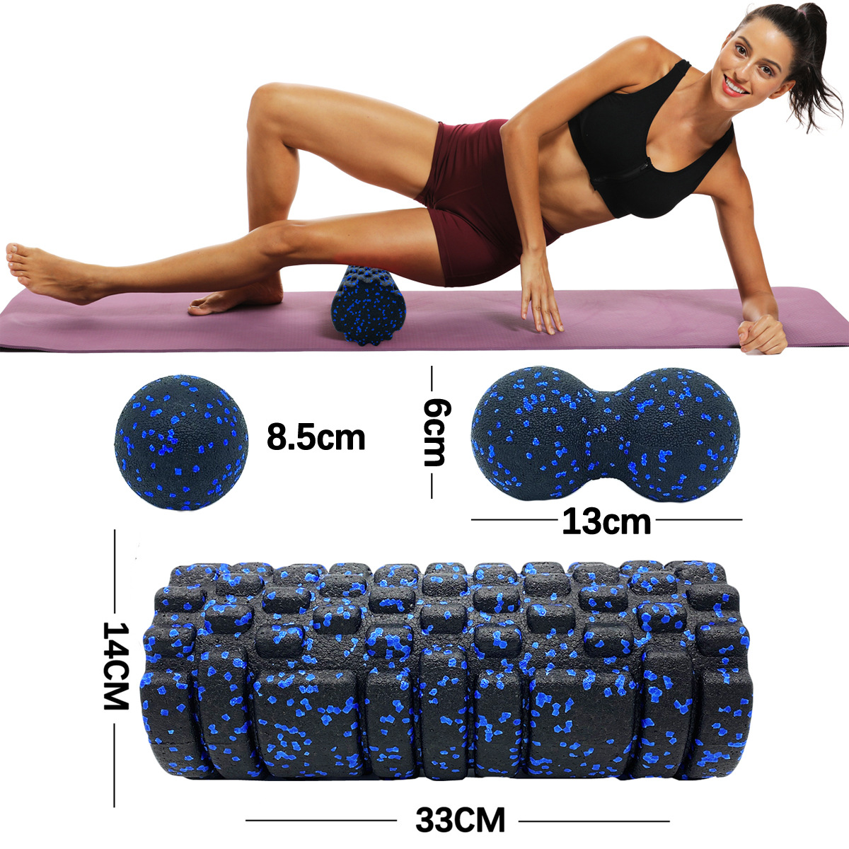 Foam Roller Trigger Point - 3Pcs Yoga Roller Massage Peanut Ball