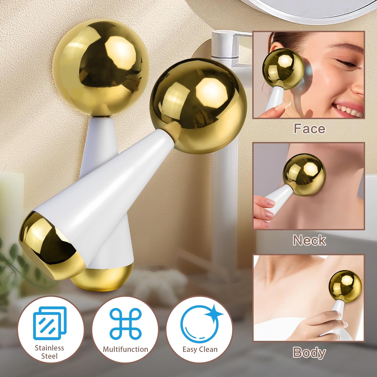 Ice Globes for Face Eyes Steel - Ice Roller Face Cold avis et prix
