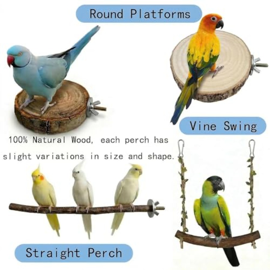 8PCS natural wood bird perches - Health & Wellness Unit avis et prix